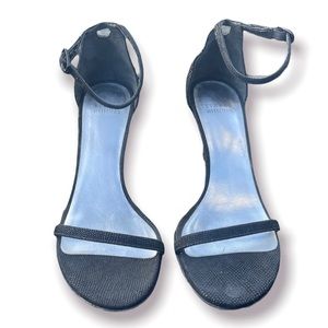 Stuart Weitzman Textured Black Nudist  Heels